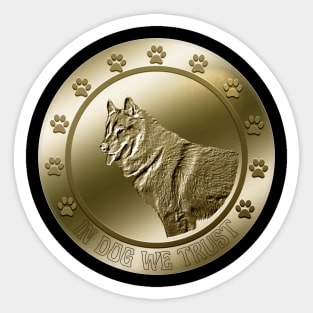 Funny Husky Coin Currency Dogs Sticker